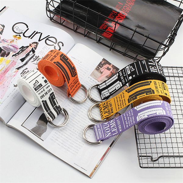 

2020 british college style belts for women&menyoung people fashion popular personality canvas belts, Black;brown