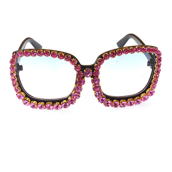 

oversized square crystal frame sunglasses women trendy fashion ladies retro crystal sun glasses eyeglasses, White;black