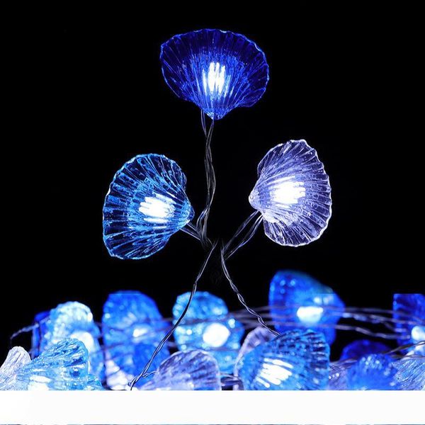 

christmas halloween decorative shell string lights 40 led weatherproof 8mode indoor and outdoor remote control copper wire lamp 10074