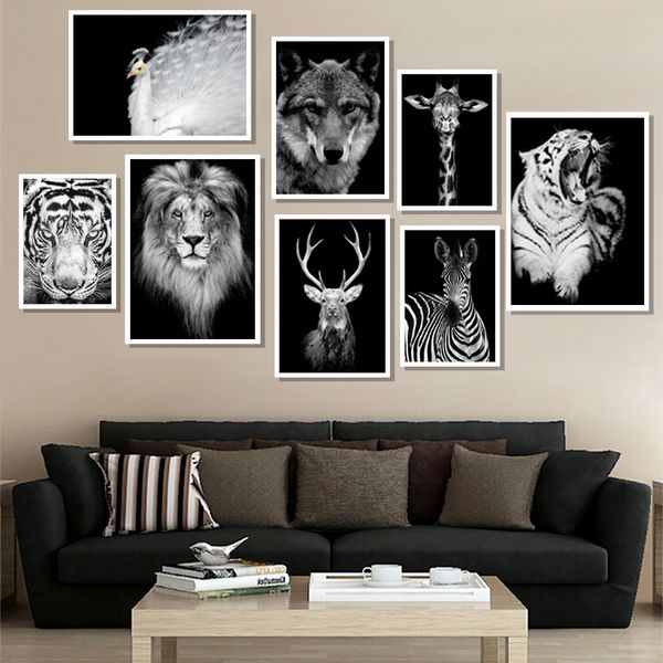 

tiger lion deer wall art холст картина скандинавской плакат и печать животных стена картинки для гостиной скандинавской home decor