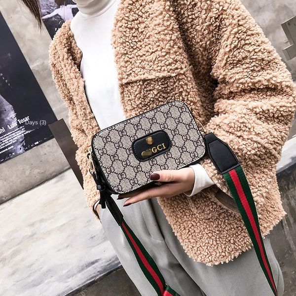 zmfb4 2020 новая мода корейский стиль женщин сумка ремешок камеры рюкзак моды широкий плечевой ремень рюкзака одной камеры плечо сумка все-м, White