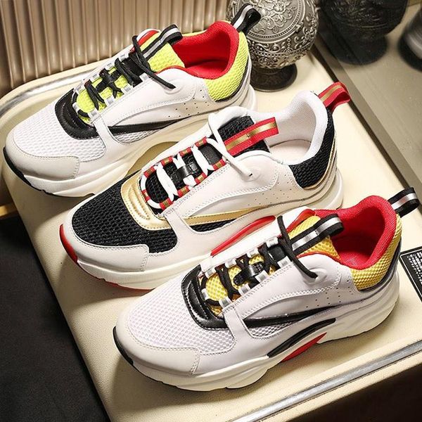 

men 's shoes b22 white yellow and black canvas and calfskin sneaker soft footwears outdoor walking low casual men sho