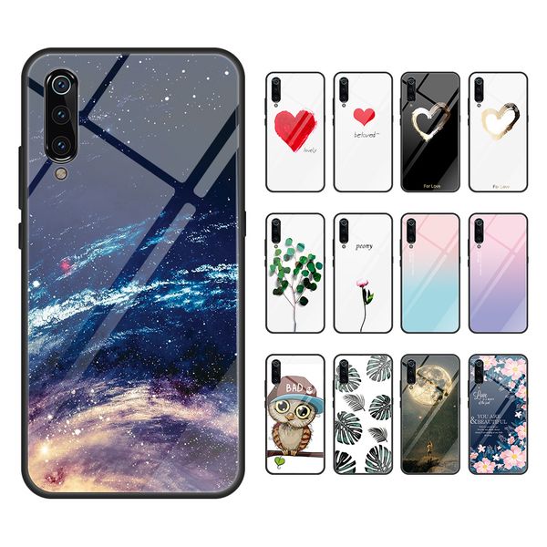 

case for xiaomi 8 f1 a1 a2 9 pattern tempered glass back cover for redmi 6 k20 pro 7 7a note 7 capa