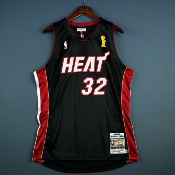 

100% stitched shaquille o'neal mitchell ness 06 mia finals jersey size xs-5xl 52 basketball jerseys, Gray