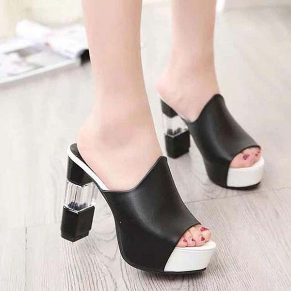 

sandals shoe real leather slides slippers shoes for man woman eu:35-45 p210, Black