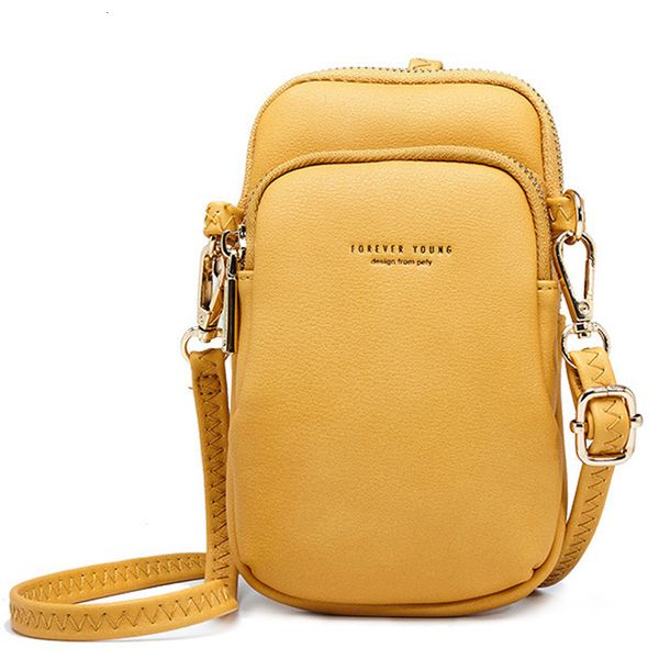 

yellow small shoulder amp; chest bag for women card cell phone pocket pu ladies crossbody bags purse female messenger bag