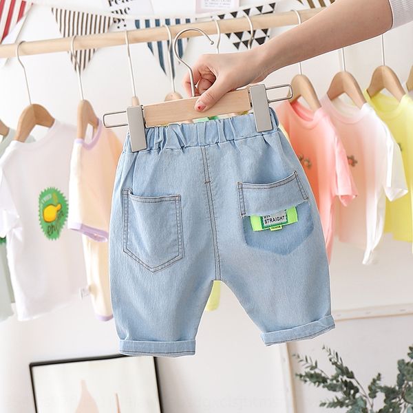 

girls cropped pants and shortsshorts 2020 children's denim shorts cropped pants boys and girls summer clothes handsome trendy, Blue