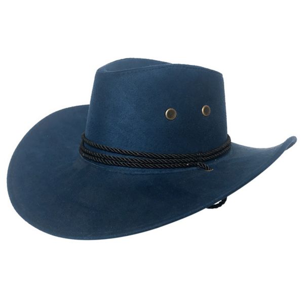 

6 colors cool western cowboy hats men sun visor cap women travel performance western hats chapeu cowboy, Black;white