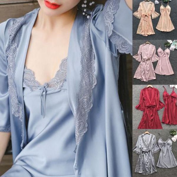 

lingerie women silk lace robe dress babydoll nightdress sleepwear