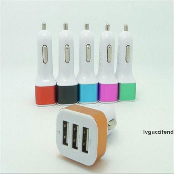 

5v 2.1a mini portable dual usb car charger power adapter with colorful aluminum ring for smart phone,mobile phone with retail package