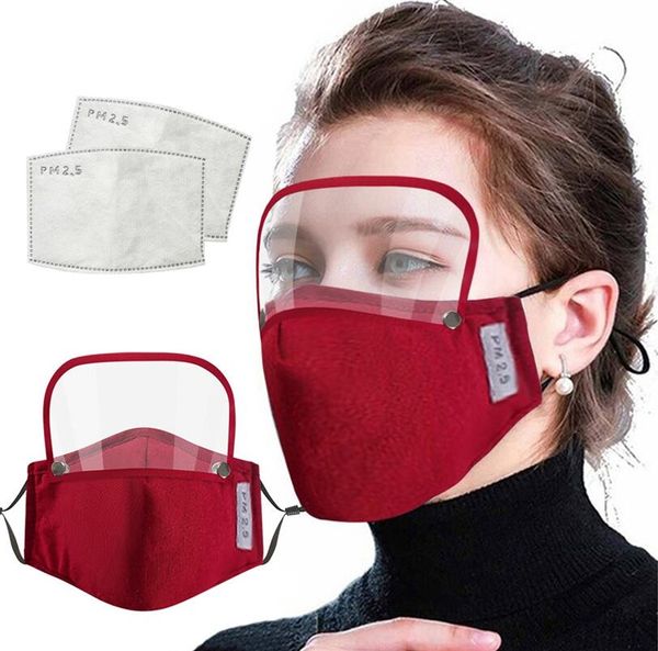 2 в 1 Рот маска Съемный Eye Shield Face Mask Маска Дети Valve лица с 2pcs фильтра Pad Anti-пыли Защитные маски LSK403 --2