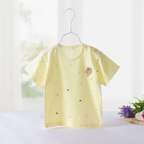 

cool dog baby boys and girls baby geometric graphic cartoon lycra t-shirt short sleeve round collar t-shirt, Blue