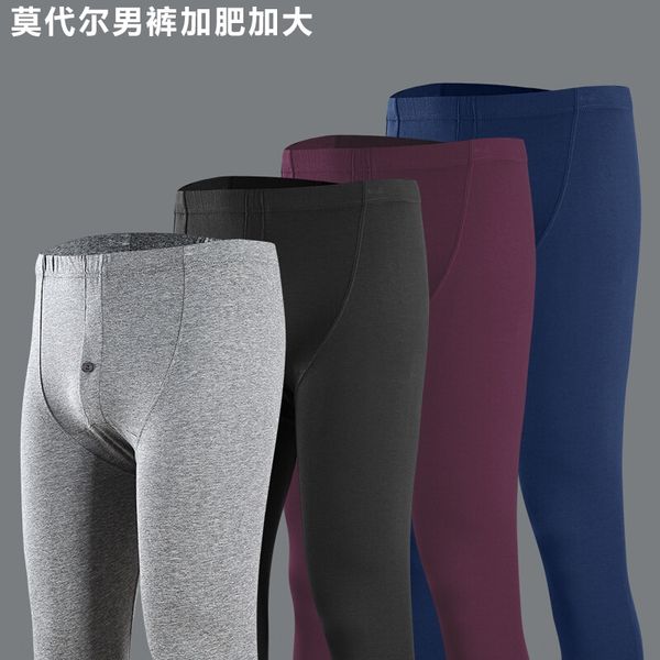 

men's modal thin autumn warm tight tight pants pants plus fat high elastic leggings thermal underwear, Black;brown