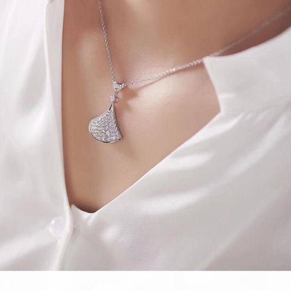 

women necklace s925 sterling silver skirt with diamond dream pendant necklace women banquet jewelry gift
