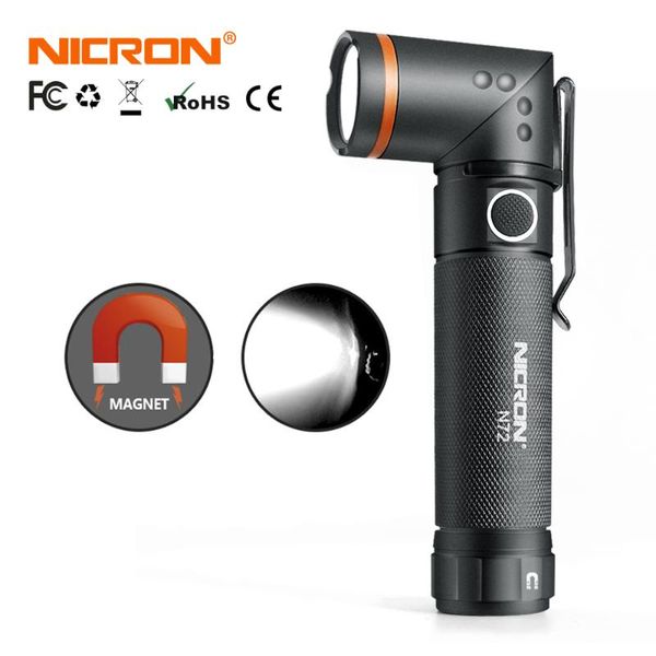 

flashlights torches nicron 90 degrees twist led handwaterproof ipx4 800 lumens white / uv light magnet torch n72 n72-uv