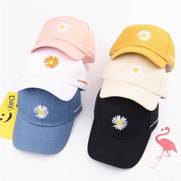 

korean new candy color children's letter embroidery hat autumn cute warm color chrysanthemum baseball embroidered baseball cap cap, Blue;gray