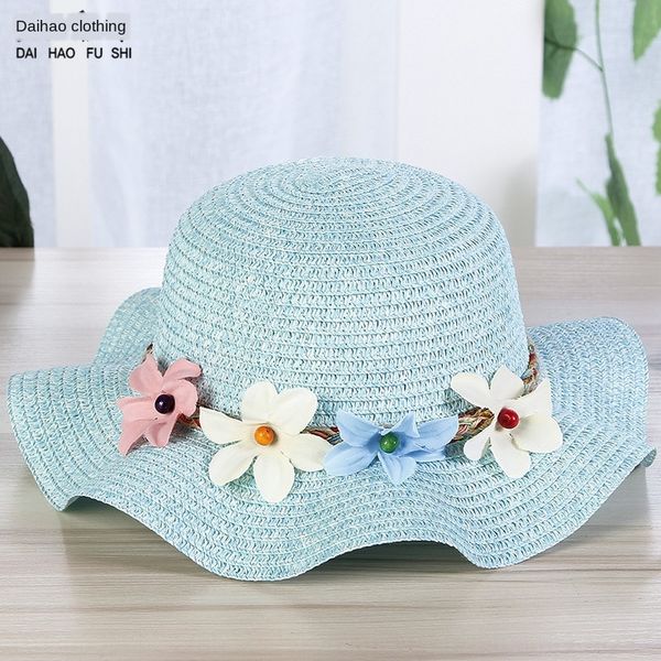 

children's fashion straw new sun cute sun hat warp knitted straw hat, Yellow