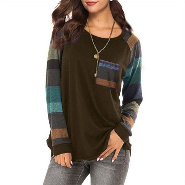 

мода женщина s 2020 женский одежда элегантная нашивки повседневная топ футболка женская сыпучие женщины топы с длинным рукавом, White