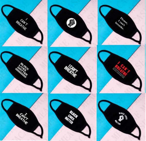 

i can't breathe cotton mask mouth-muffle covers black lives matter print dustproof double layer face mask washable reusable maskd7703, Blue