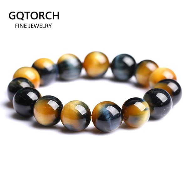 

natural tiger eye bracelet 8-16mm beads jewelry for men women real natural stone feng shui crystals bracelets blue yellow red, Black