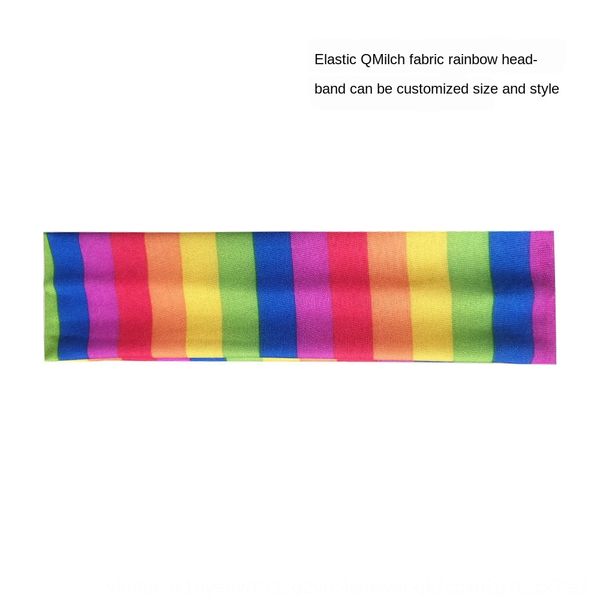 

rainbow accessories rainbow striped head hair accessories colorful sports sweat-proof band elastic hair band, Yellow;black