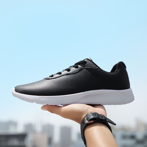 

ozersk brand 2020 autumn big size 35-47 pu leather men shoes casual classic sneakers for male comfortable footwear, Black