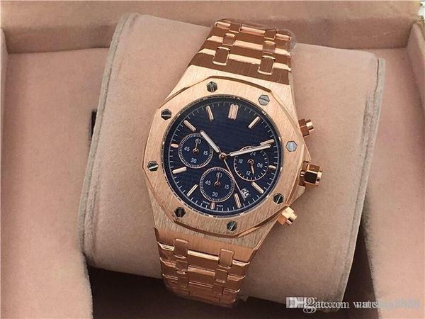 

luxury men watches for business male designer fashion watch royal oak wristwatch strainless steel all dial work watch clock success symbol, Slivery;brown
