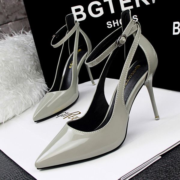 

2020 women high heels fashion pointed toe office shoes women's solid flock shallow high heels shoes for women227s, Black