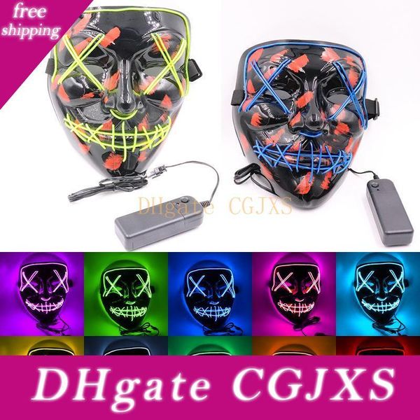 

хэллоуин маски led light up party маскирует purge год выборов большой забавные маски фестиваль косплей костюм supplies glow в dark jxw250