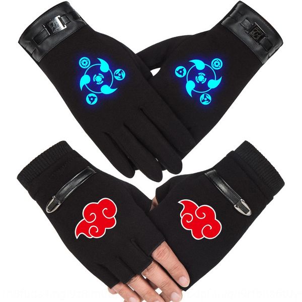 

bywr2 luminous naruto luminous and gloves naruto male and female students half finger writing fleece warm touch screen anime peripheral glov