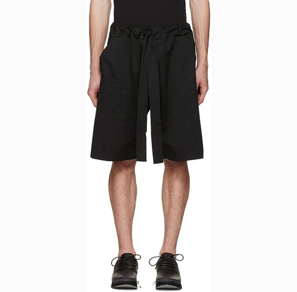 

men's clothing hair stylist catwalk original loose fashion belt wide leg pants costume plus size costumes, White;black