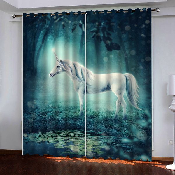 

3d curtain p custom size white unicorn curtains for bedroom curtains for living room decorative window curtain