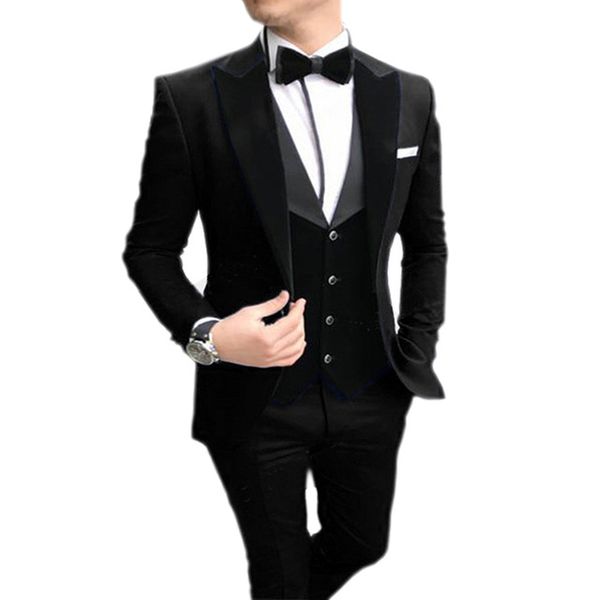 

2020 men's suit 3 pieces casual slim fit black notch lapel vest man tuxedos for wedding party suits(blazer+vest+pants, White;black