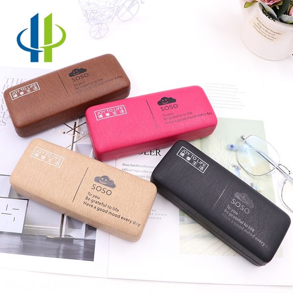 

high-grade myopia case sun case iron anti-pressure pu leather iron sunglasses box student glasses box, Blue