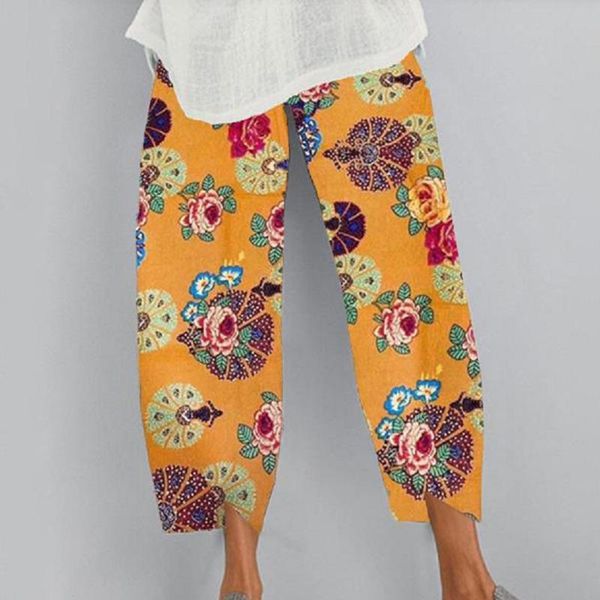 

adisputent women pants high waist print ankle length trousers female sweatpant fashion vintage stretch pockets pants plus size, Black;blue