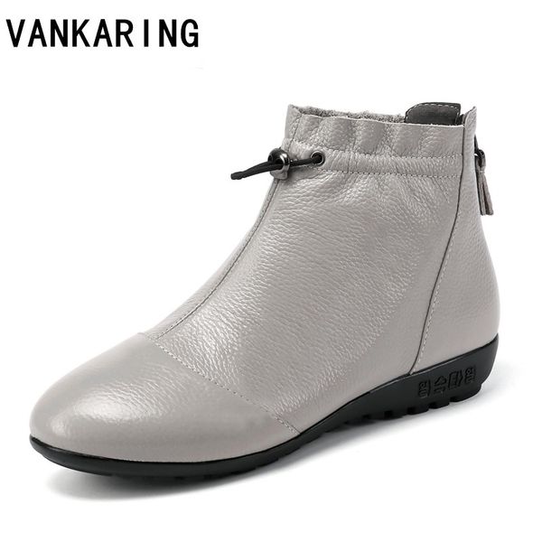 

genuine leather boot women low heel socks boots british style breathable zipper wedge ankle boots for women casual shoes, Black