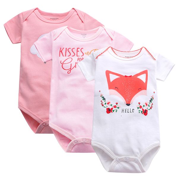 

2020 100%cotton newborn short sleeve baby bodysuits0-24m girl boy clothes overalls neck baby jumpsuit kids clothing infant, Blue