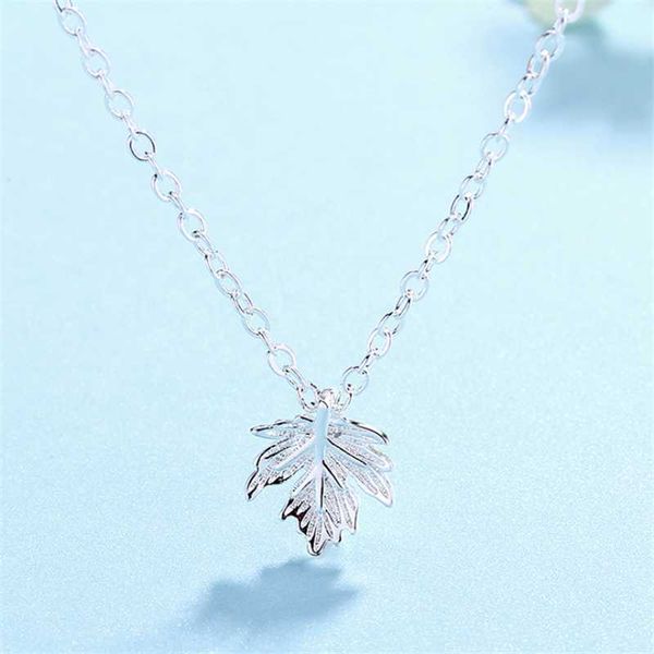 

simple classic fashion lady women pendant necklace chain plant leaves undertale boho jewelry p223, Silver