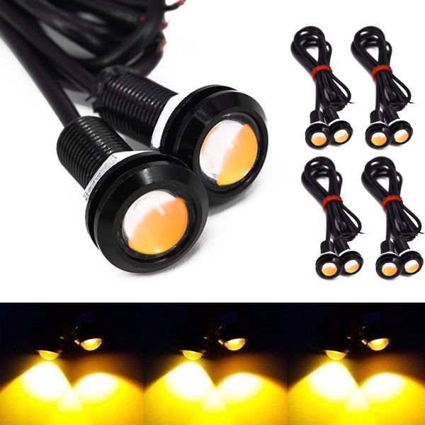 20pcs-Pack Âmbar Eagle Eye LED 9W DRL luz amarela luzes diurnas Tronco ATV Carro Motocicleta marcador Lamp reverso nevoeiro