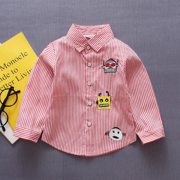 

0bmvo 2020 autumn new korean version of small and medium-sized clothing 0-4 years old robot long shirt male baby one-piece clothing chil, White;black