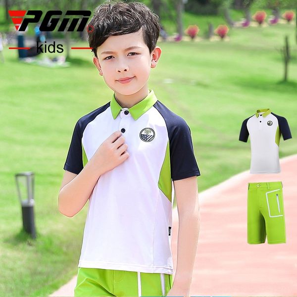 

pgm short-sleeved pgm golf clothingchildren's golf clothing children's clothing short-sleeved top, Black;red