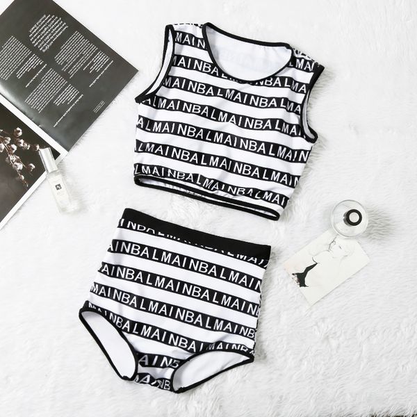 

65s-x letter printed brazilian bikini women swimwear female swimsuit two-pieces bikini set lace up bather bathing suit swim, White;black