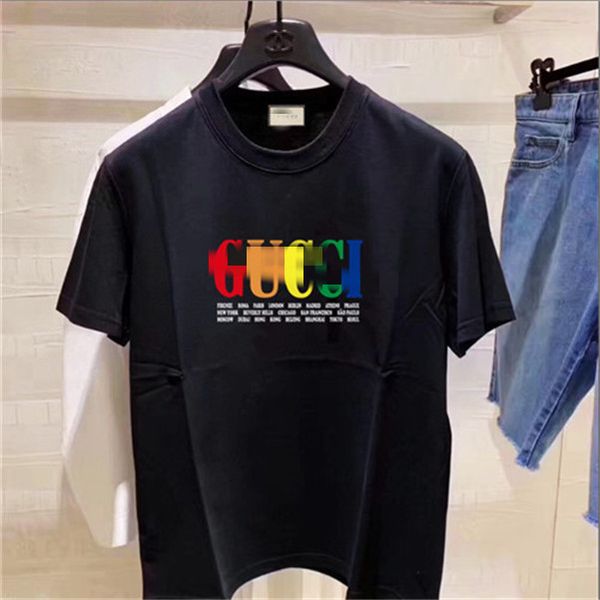 

ladies designer t-shirt 100% cotton black and white fashion brand gÃ»ccÃ¬ sailor round neck monogrammed t-shirt short-sleeved s-3xl