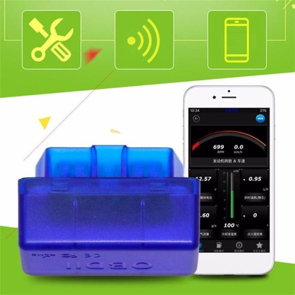 

new super mini practical obdii b02 v2.1 16 pin interface bluetooth 2.0 car diagnostic scanner st chip support android for window