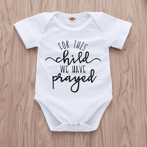 

tiny cottons white onesie this child we have prayed print baby girl bodysuits short sleeve baby summer clothes 3-12 monthes, Blue