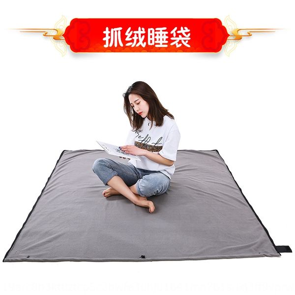 

outdoor travel fleece camping multi-functional no hair wool sleeping bag fading white wolf sleeping bag
