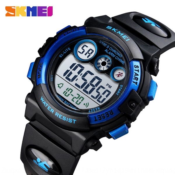 

taqwu skmei multi-functional waterproof children's colorful luminous electronic watch led luminous transparent personalized student ele, Blue