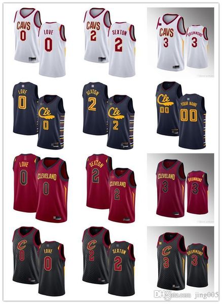 

mensÂ womensÂ youth cleveland cavaliers 0 kevin love 3 andre drummond 2 darius garland red custom basketballÂ jerseys, Black;red