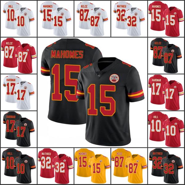 

kansas city chiefs men #87 travis kelce 15 patrick mahomes 10 tyreek hill 17 mecole hardman women youth nfl limited jersey