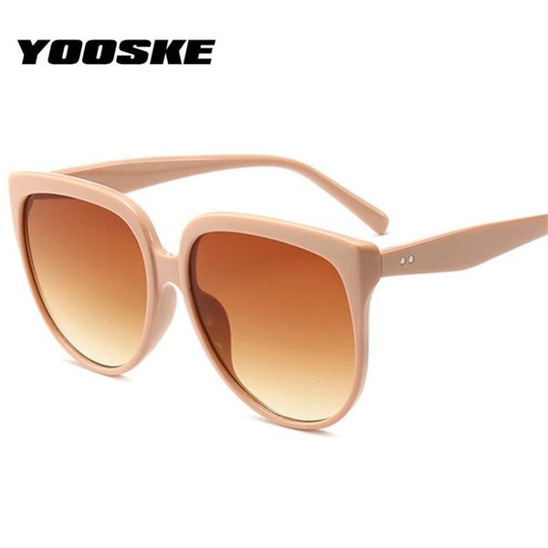 

yooske women cat eye sunglasses luxury oversized sun glasses retro brand design big frame lady eyewear uv400, White;black